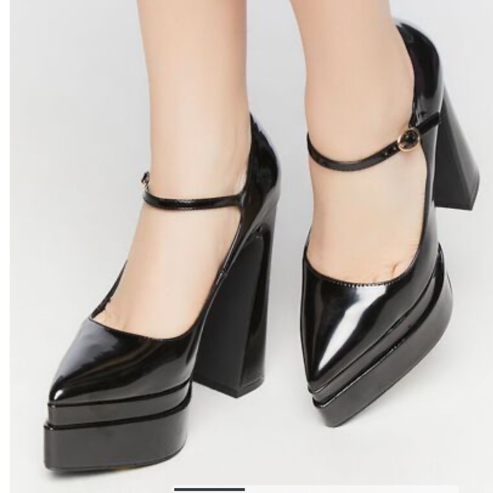 Black Platform Mary Jane Heels